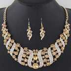 Solara™ | Champagne Kristallen Ketting- & Oorbellenset