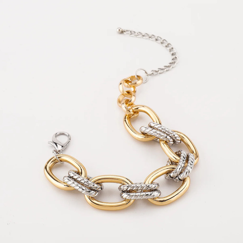Aurevia™ | Two-Tone Statement Link Bracelet