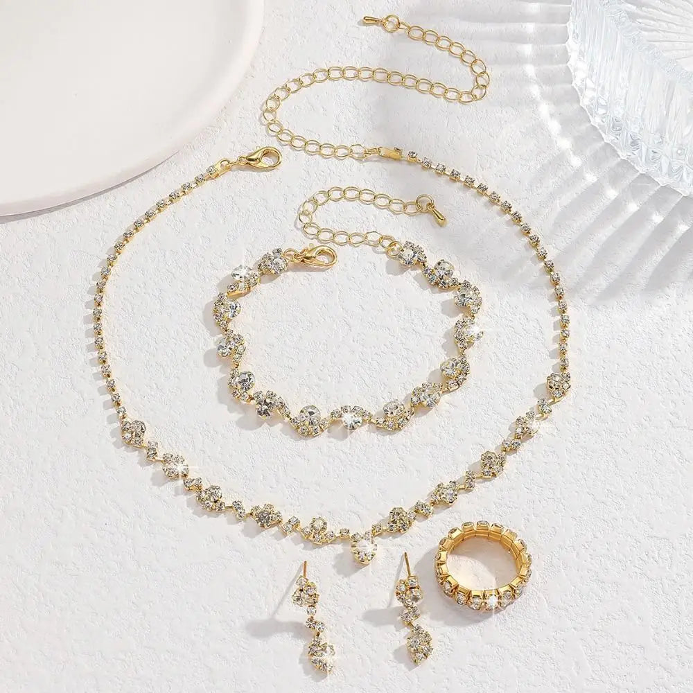 Aureline™ | Crystal Vine Necklace, Bracelet &amp; Earring Set