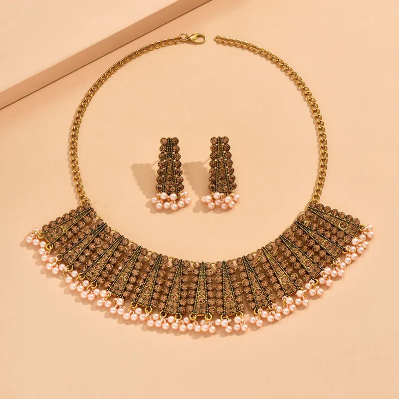 Zafira™ | Pearl Fringe Choker &amp; Earring Set