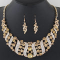 Solara™ | Champagne Kristallen Ketting- & Oorbellenset