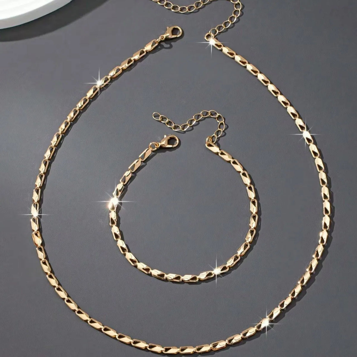 Aurelio™ | Gold-Tone Chain Necklace &amp; Bracelet Set