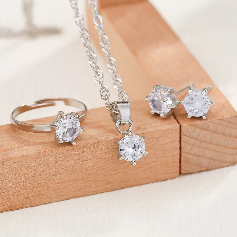 Elara™ | Crystal Solitaire Jewelry Set