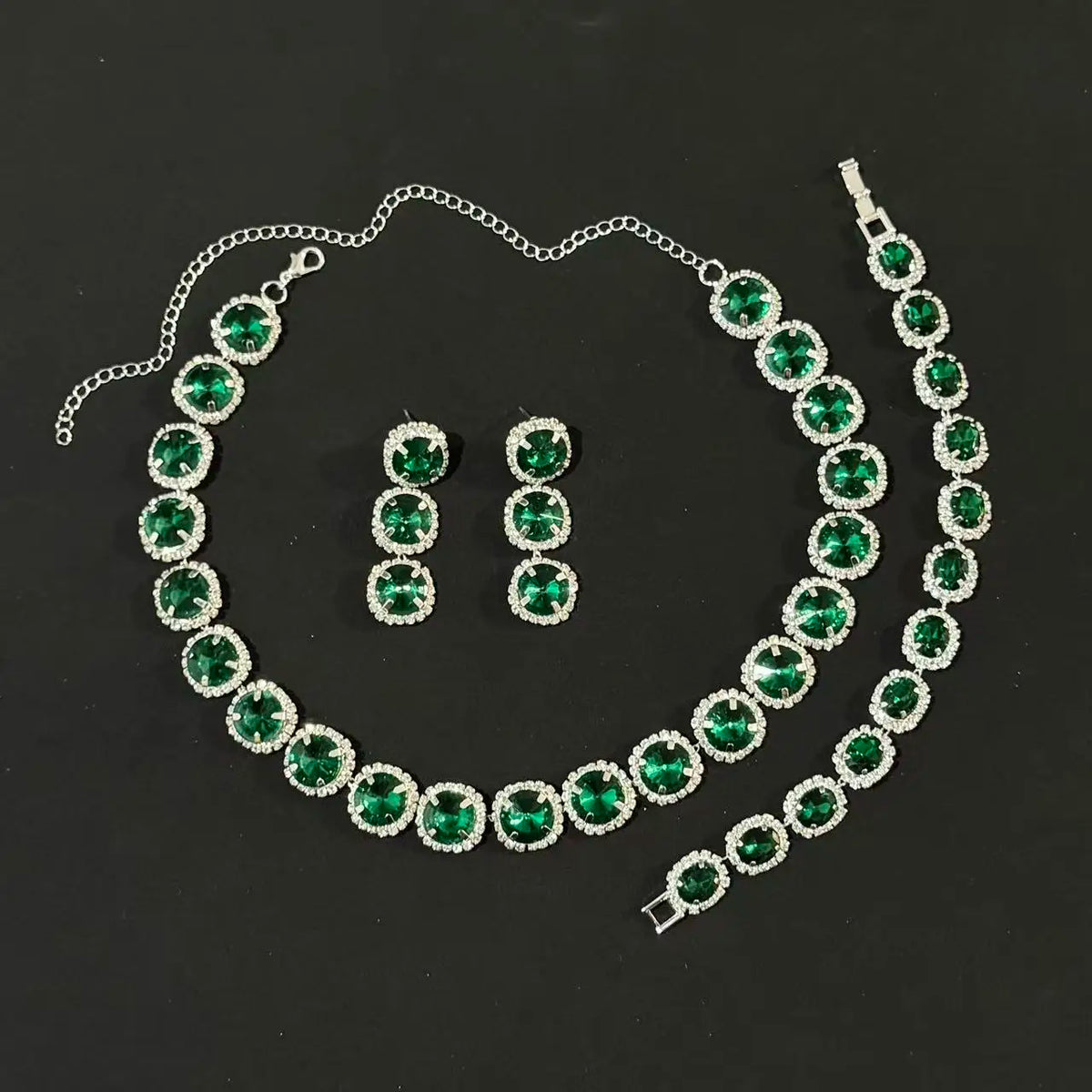 Emerelle™ | Emerald-Green Crystal Jewelry Set