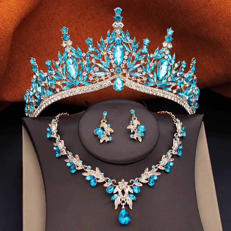 Aurielle™ | Crystal Tiara, Necklace &amp; Earring Set