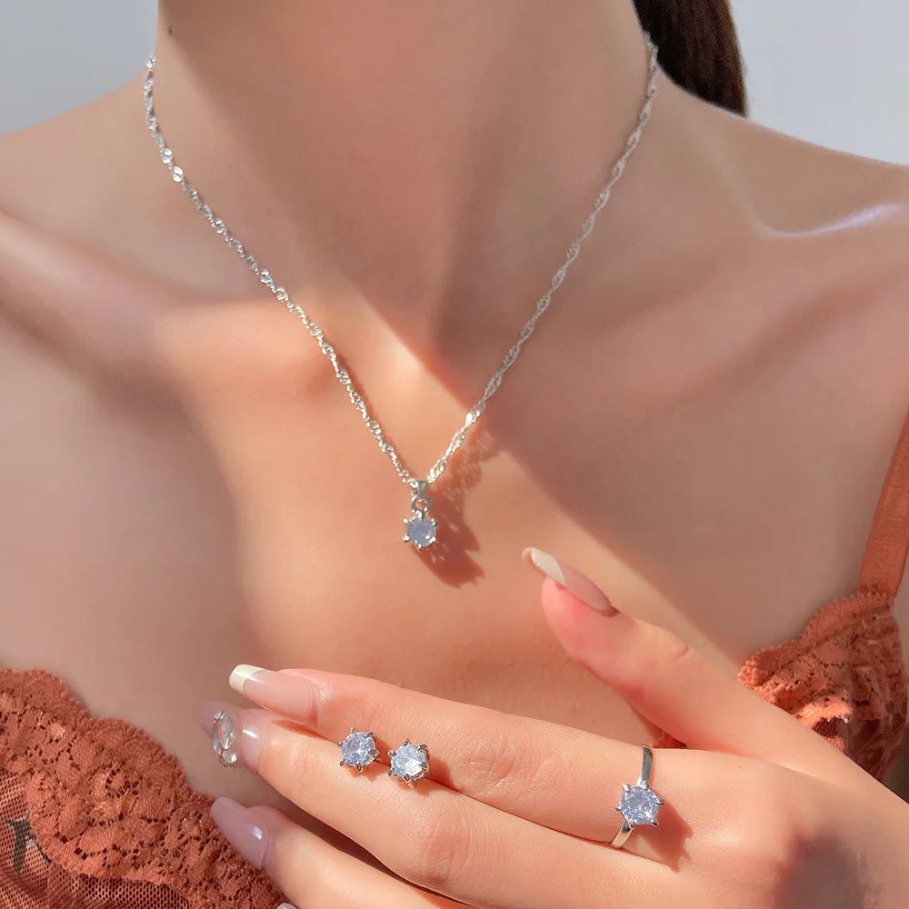 Elara™ | Crystal Solitaire Jewelry Set