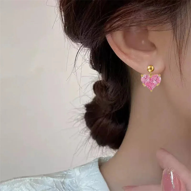 Amorette™ | Ketting met Roze Kristallen Harthanger