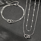 Amora™ | Interlocking Heart Necklace &amp; Bracelet Set