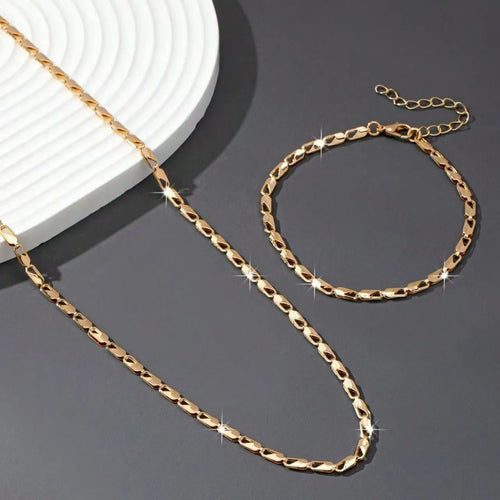 Aurelio™ | Gold-Tone Chain Necklace &amp; Bracelet Set