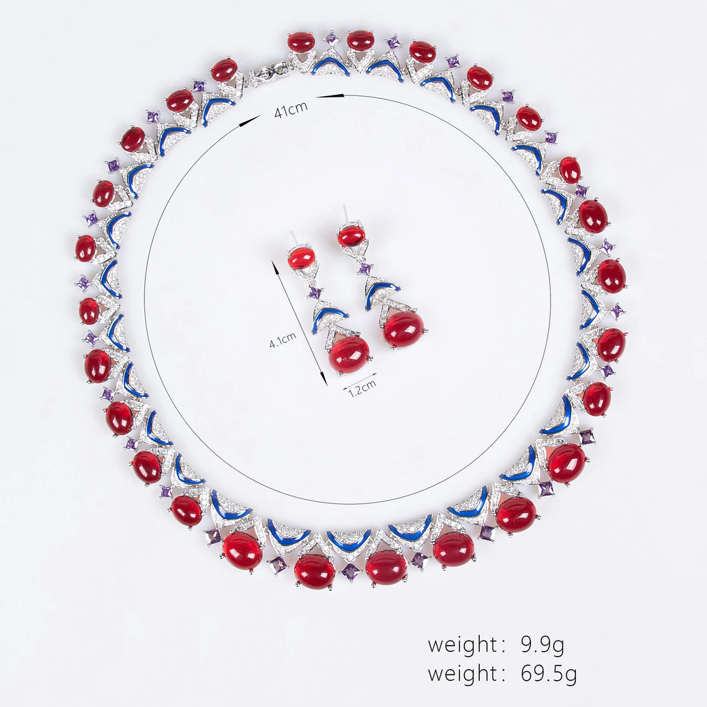 Esmerelle™ | Green Crystal Necklace &amp; Earring Set