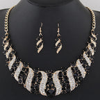 Solara™ | Champagne Kristallen Ketting- & Oorbellenset