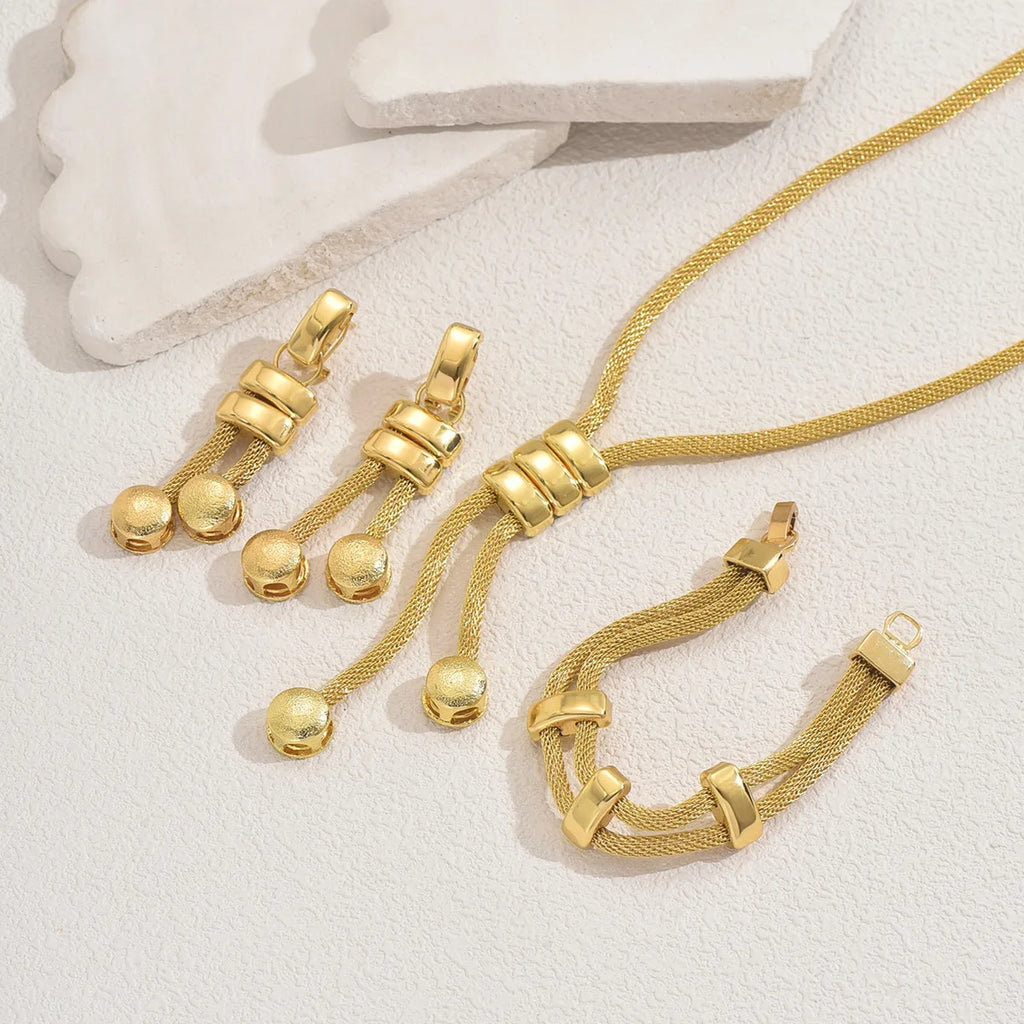 Seraphine™ | Goudkleurige Ketting-, Oorbellen- & Armbandset