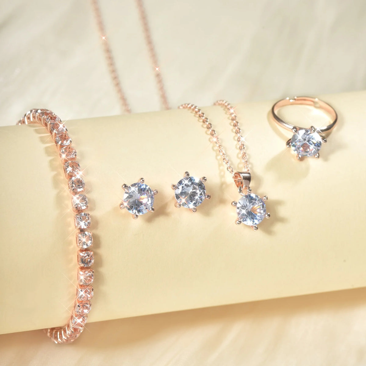 Elara™ | Crystal Solitaire Jewelry Set