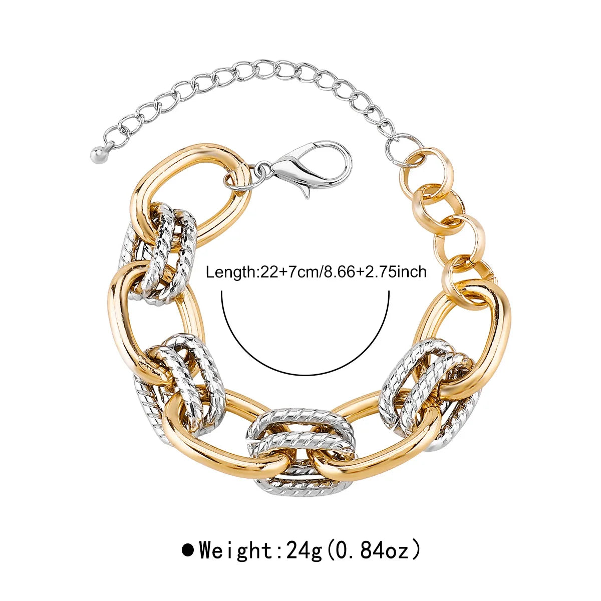 Aurevia™ | Two-Tone Statement Link Bracelet