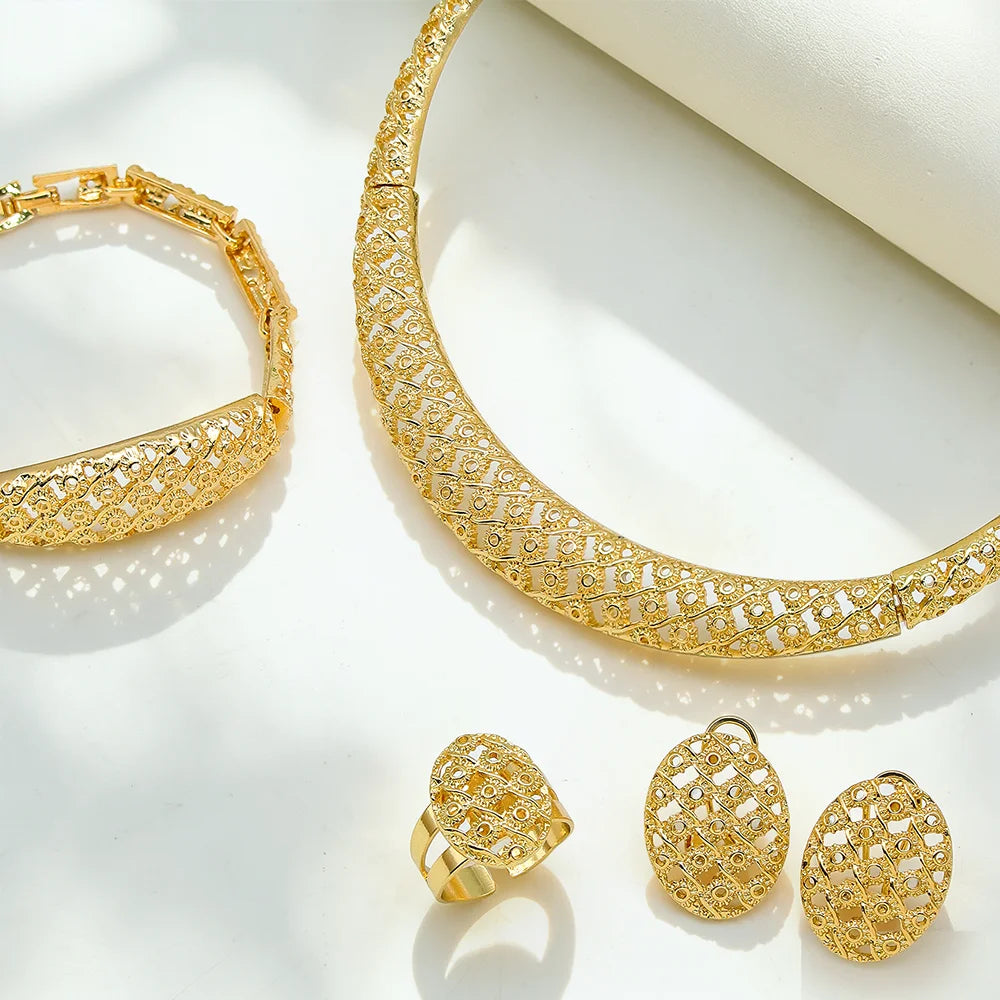 Marcelline™ | Ornate Gold-Tone 4-Piece Jewelry Set