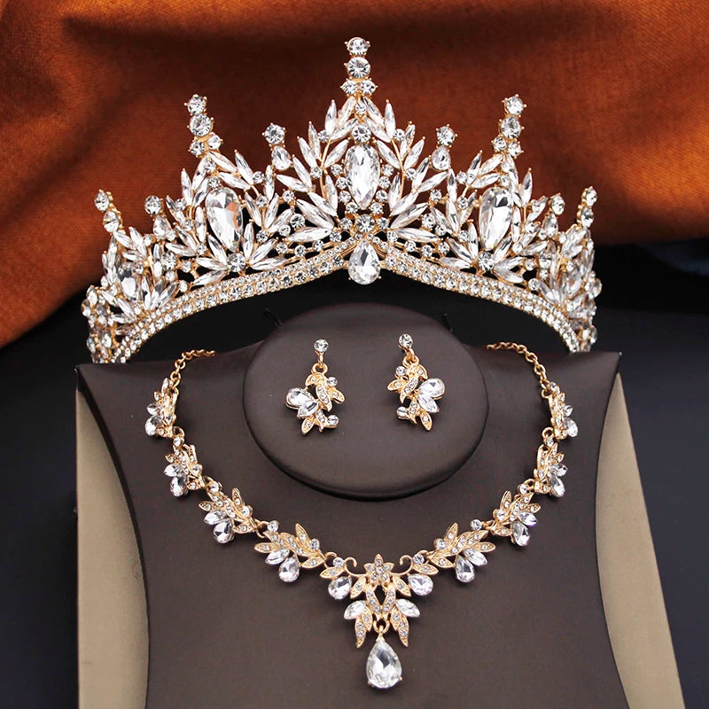 Aurielle™ | Crystal Tiara, Necklace &amp; Earring Set