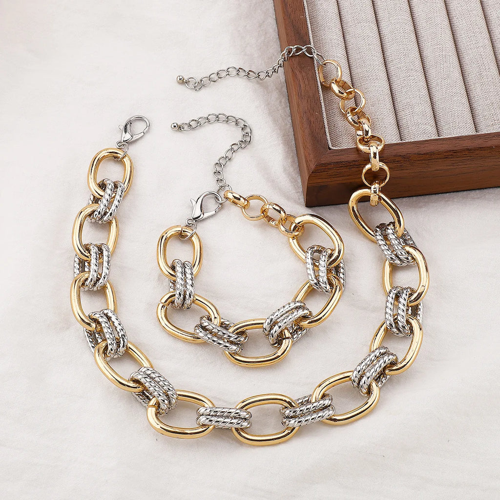 Aurevia™ | Two-Tone Statement Link Bracelet