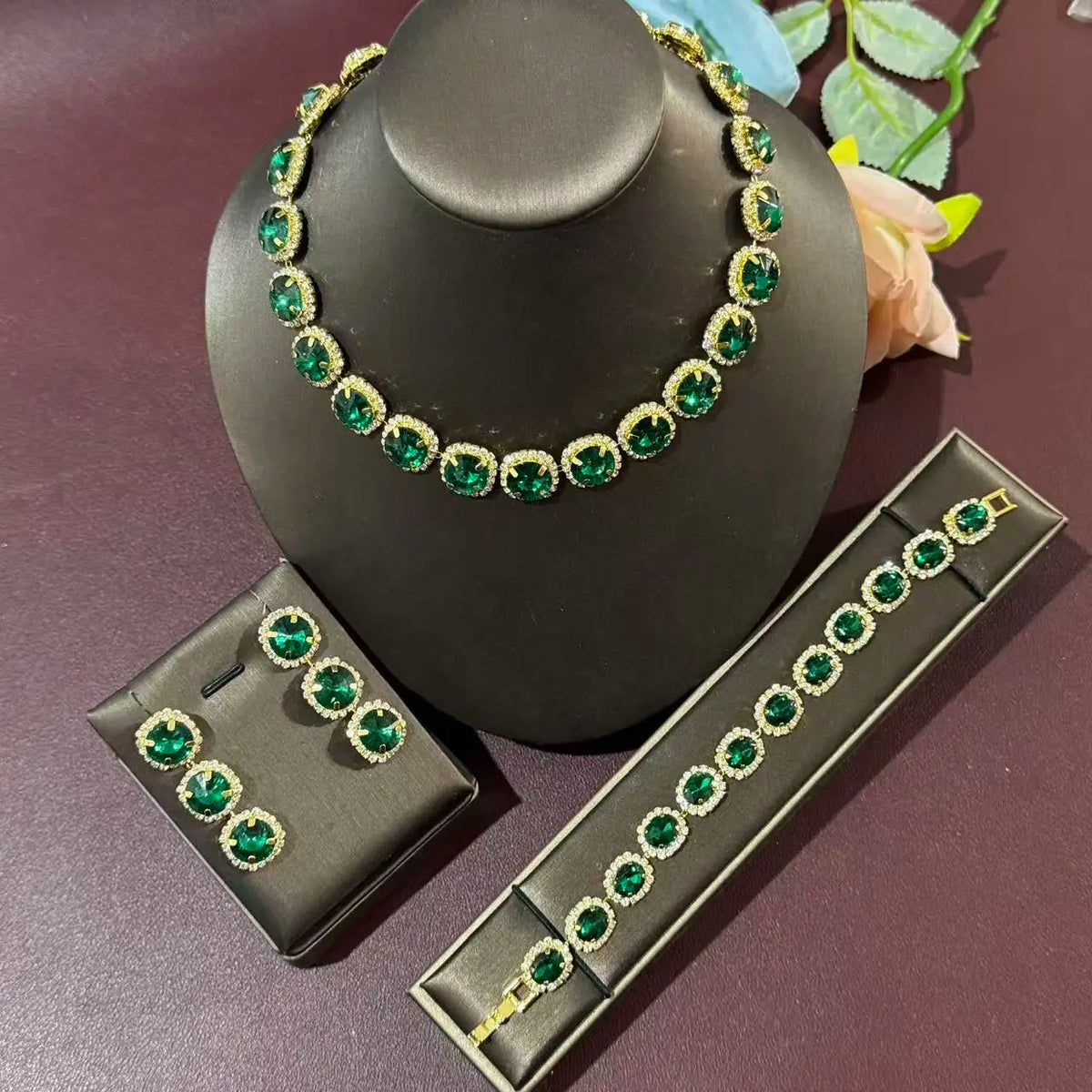 Emerelle™ | Emerald-Green Crystal Jewelry Set