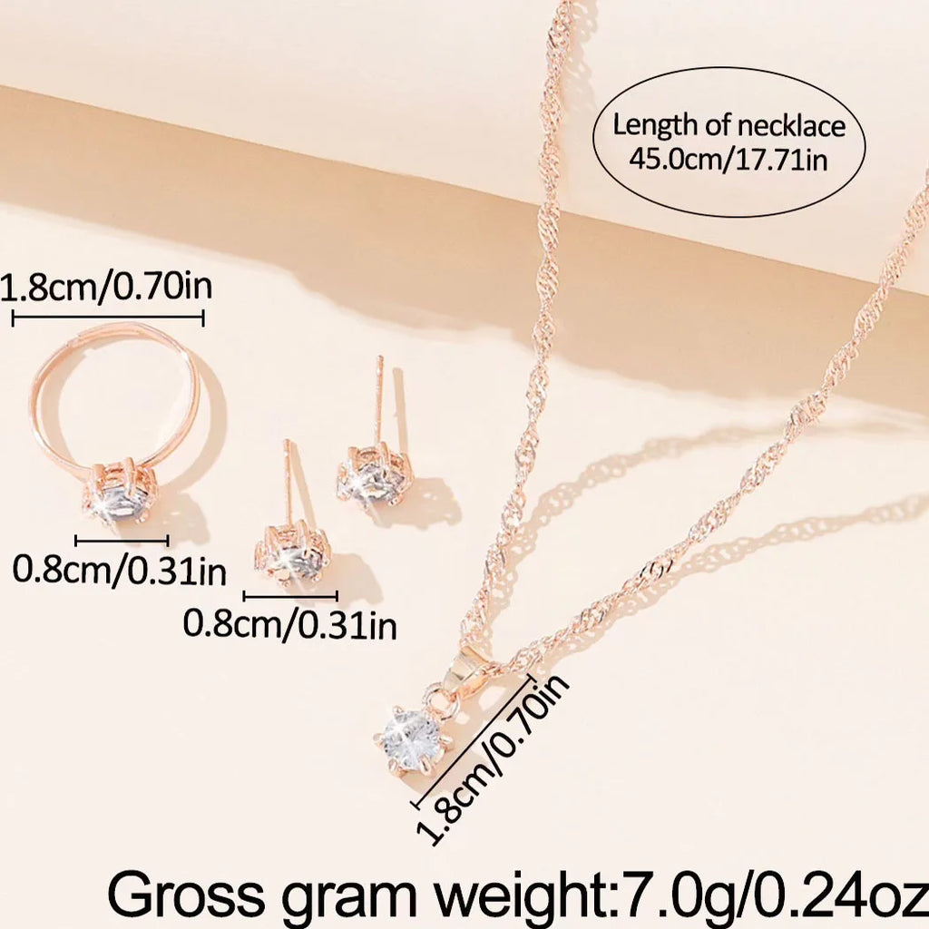 Elara™ | Crystal Solitaire Jewelry Set
