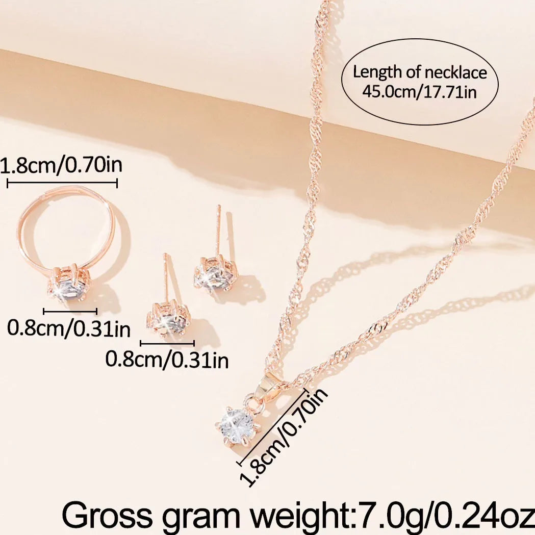 Elara™ | Crystal Solitaire Jewelry Set