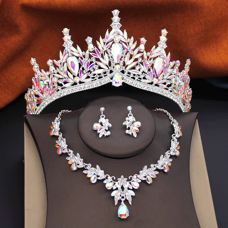 Aurielle™ | Crystal Tiara, Necklace &amp; Earring Set