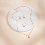Elara™ | Crystal Solitaire Jewelry Set