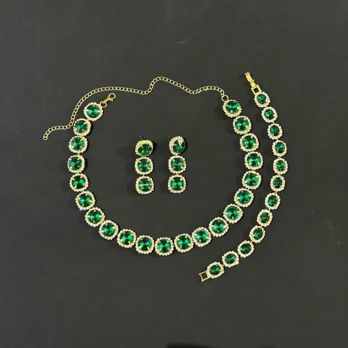 Emerelle™ | Emerald-Green Crystal Jewelry Set
