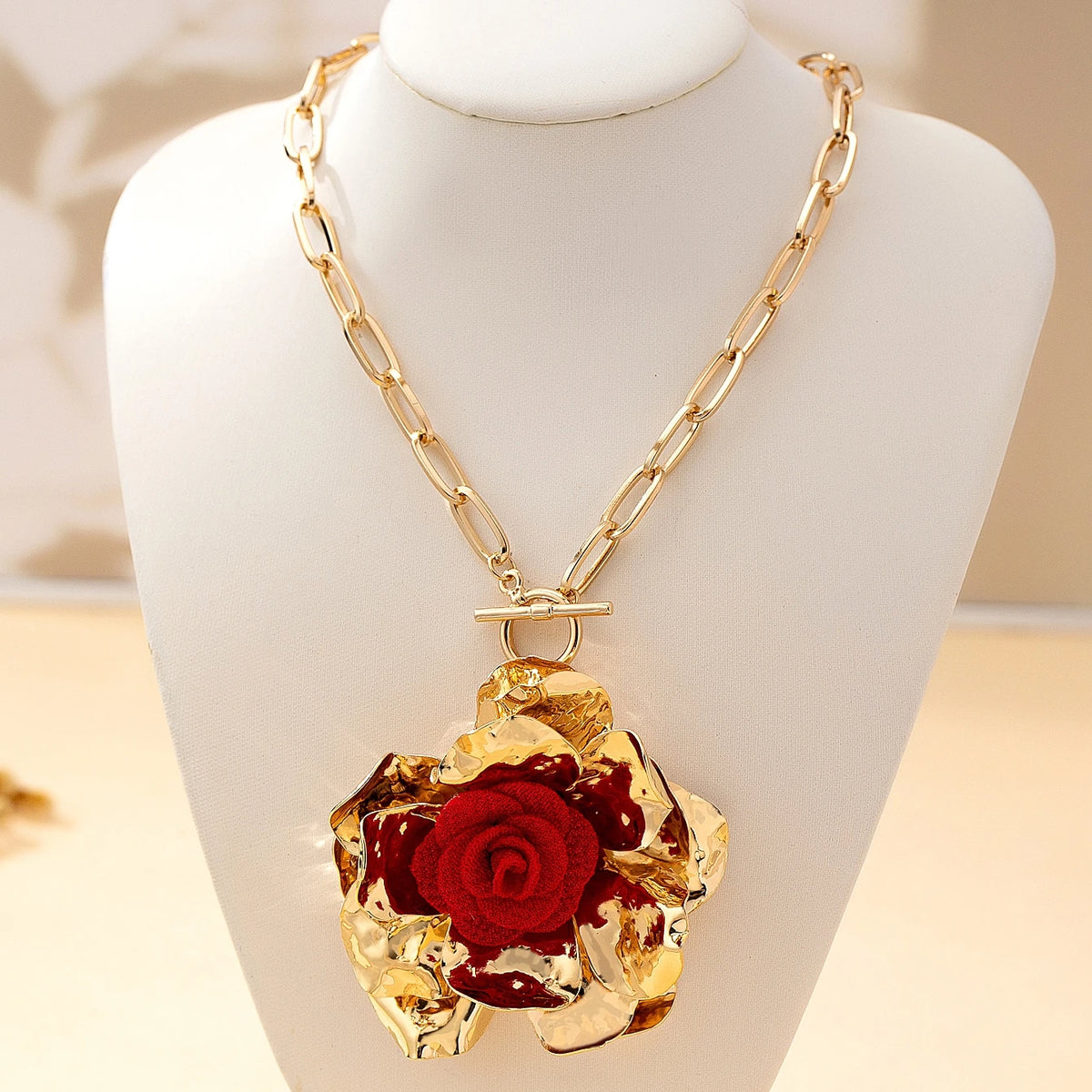 Rosabella™ | Rose Statement Necklace &amp; Earring Set
