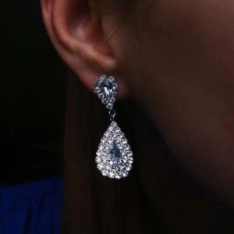 Celestia™ | Crystal Cascade Necklace &amp; Earring Set