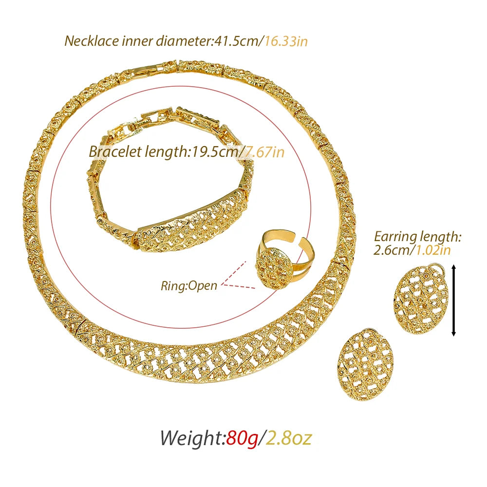 Marcelline™ | Ornate Gold-Tone 4-Piece Jewelry Set