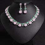 Esmerelle™ | Green Crystal Necklace &amp; Earring Set