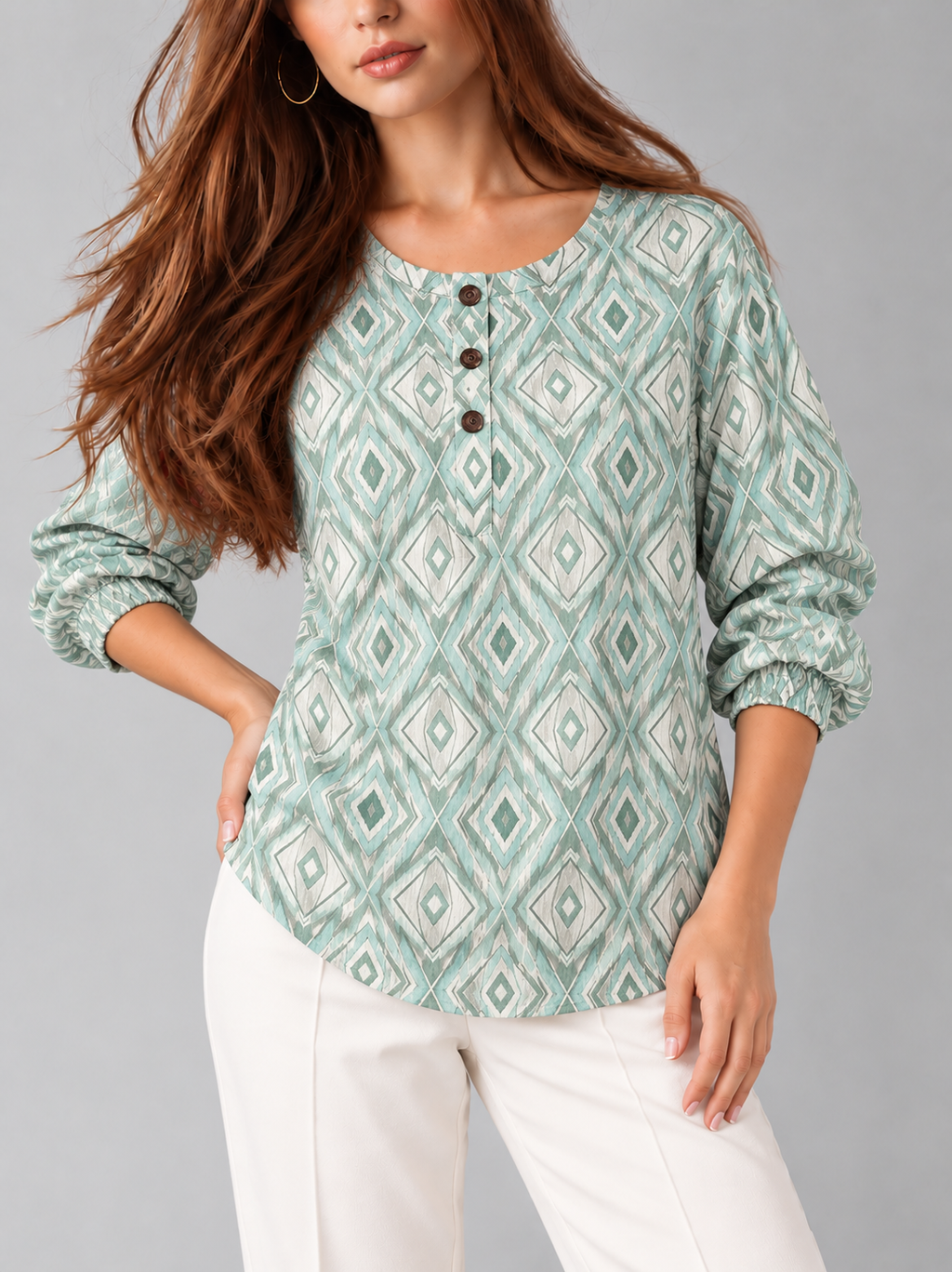 Mila™ | Blouse met Kleurrijke Abstracte Print