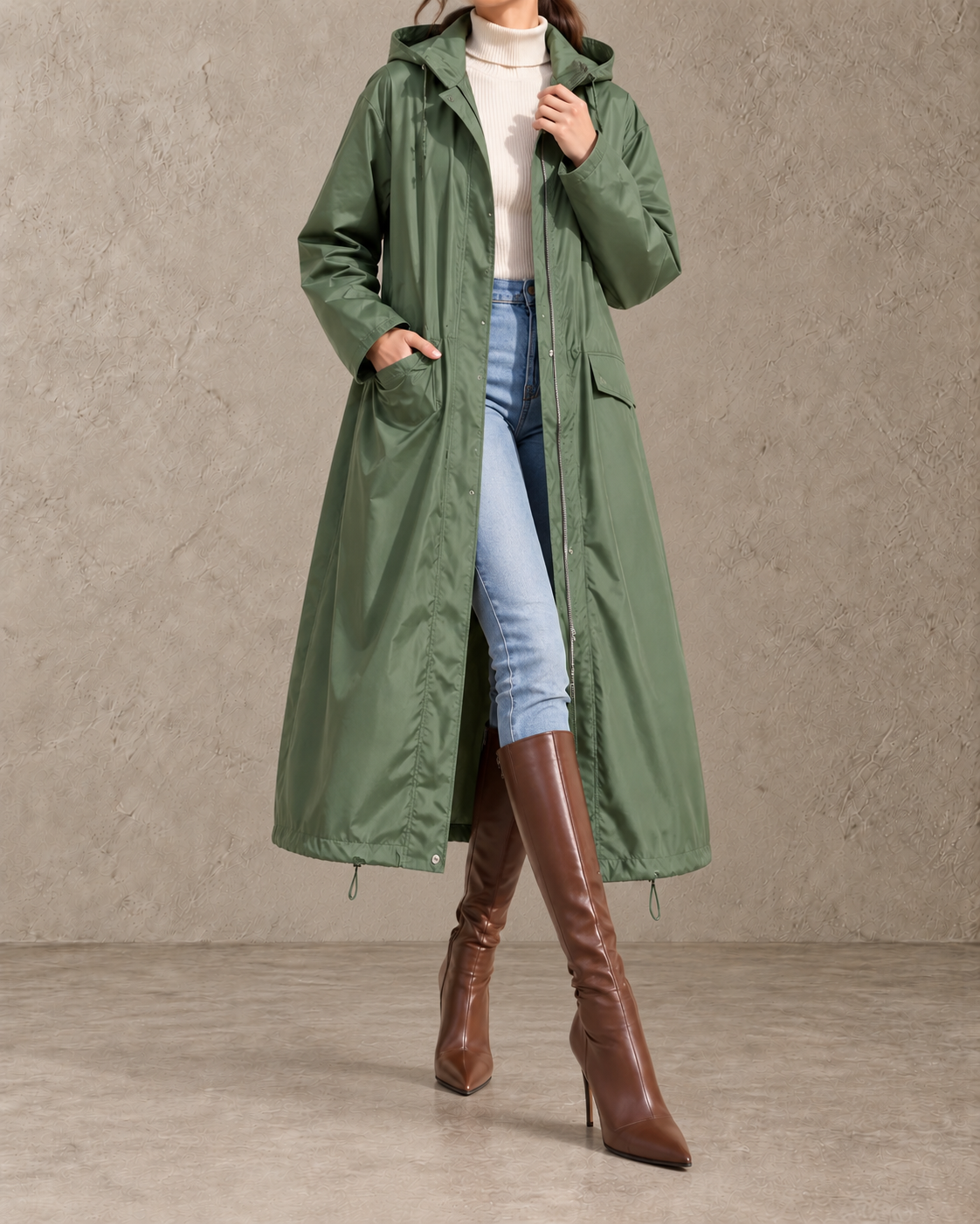 Mirelle™ | Lange Jas met Capuchon en Stippen