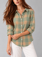 Autumn™ | Klassieke Geruite Blouse met Knopen