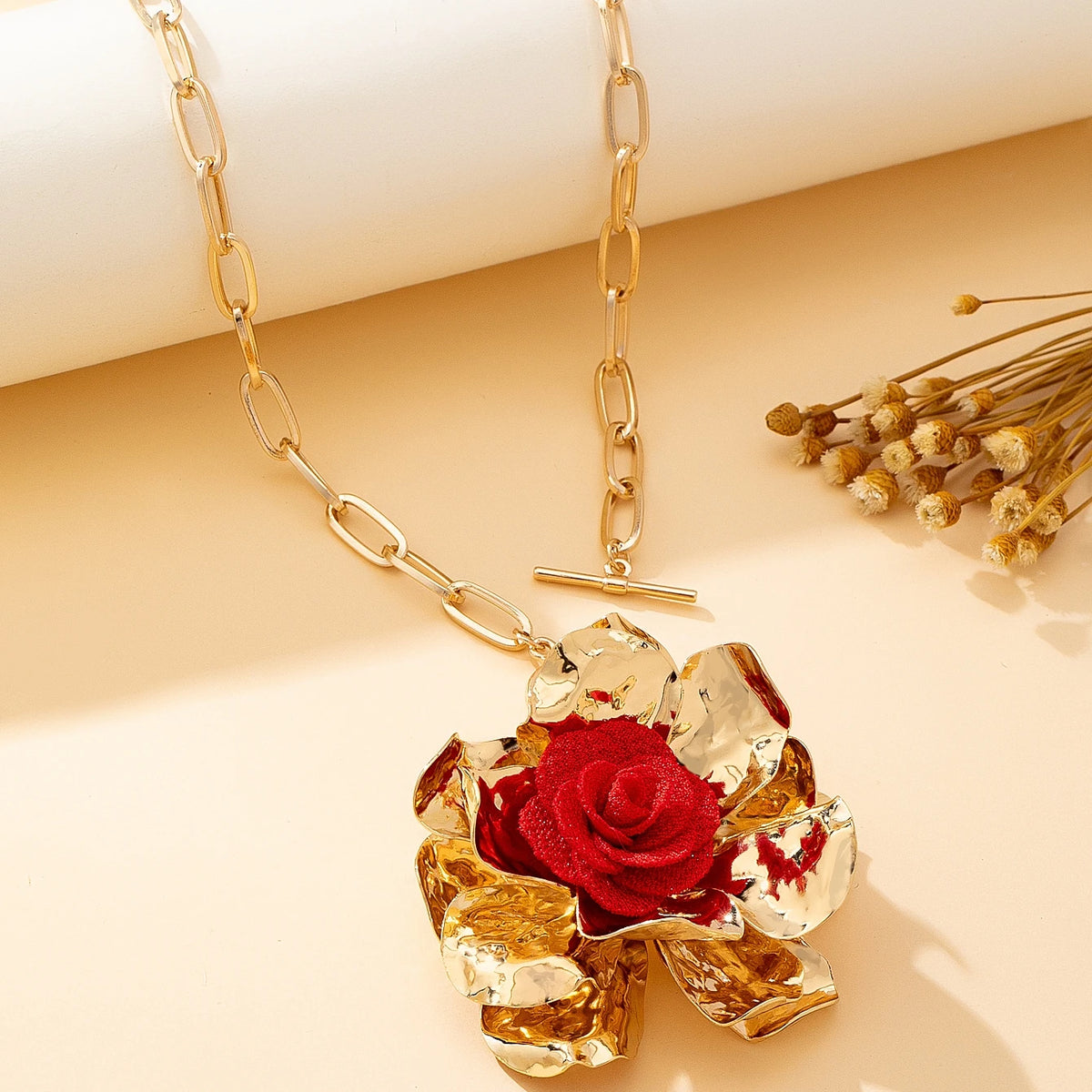 Rosabella™ | Rose Statement Necklace &amp; Earring Set