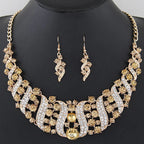 Solara™ | Champagne Kristallen Ketting- & Oorbellenset