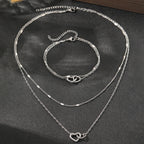 Amora™ | Interlocking Heart Necklace &amp; Bracelet Set