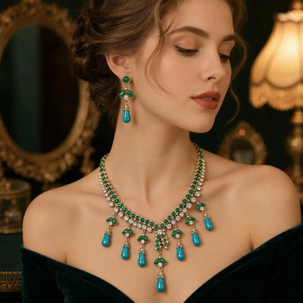 Emeraldia™ | Green &amp; Turquoise Statement Necklace