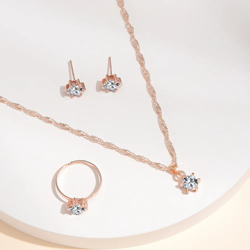 Elara™ | Crystal Solitaire Jewelry Set