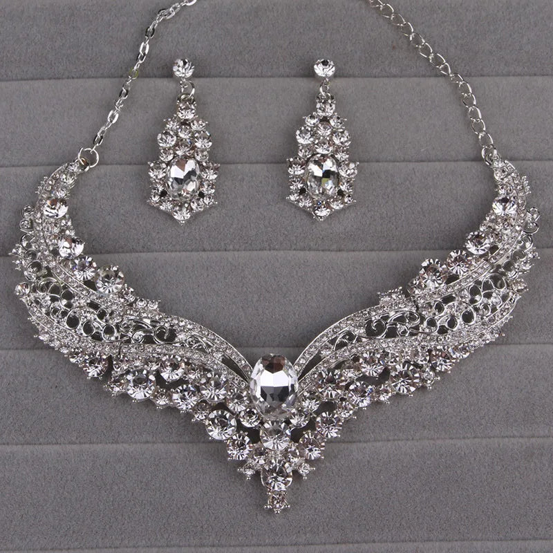 Vespera™ | Crystal Statement Necklace &amp; Earring Set