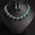 Esmerelle™ | Green Crystal Necklace &amp; Earring Set