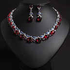 Esmerelle™ | Green Crystal Necklace &amp; Earring Set