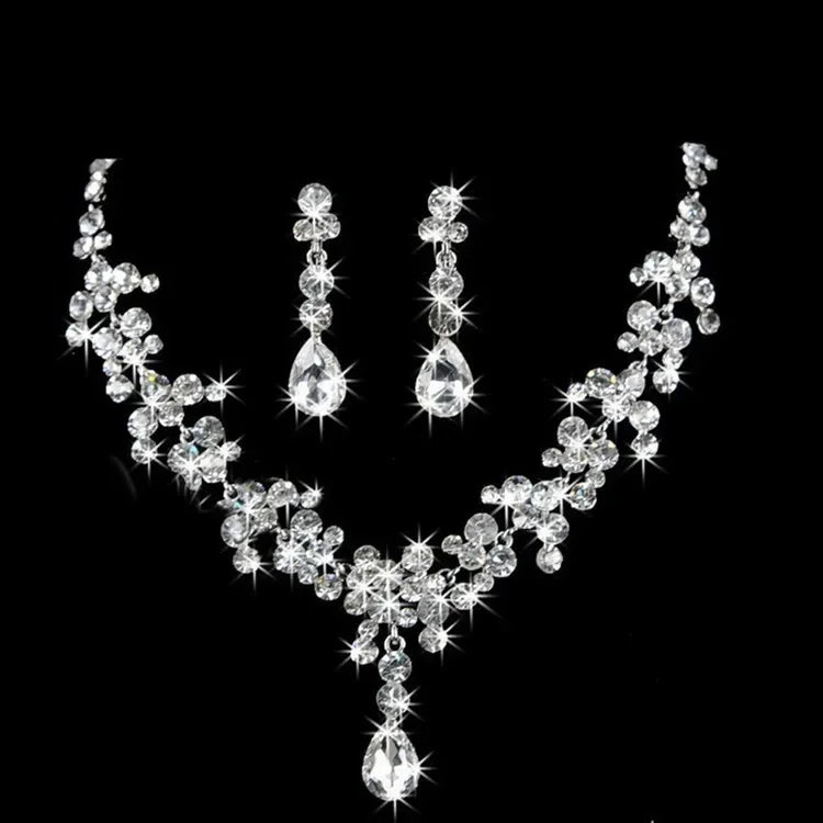 Celestia™ | Crystal Cascade Necklace &amp; Earring Set
