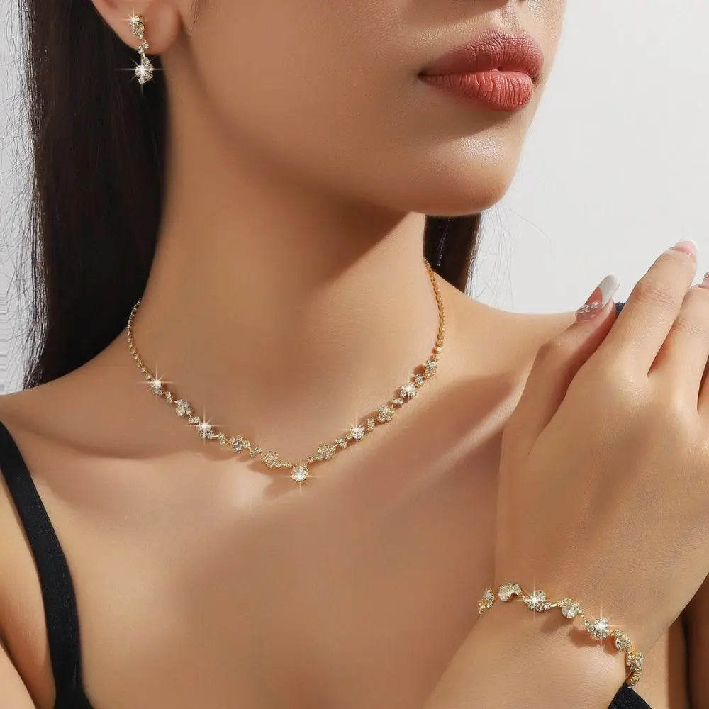 Aureline™ | Crystal Vine Necklace, Bracelet &amp; Earring Set