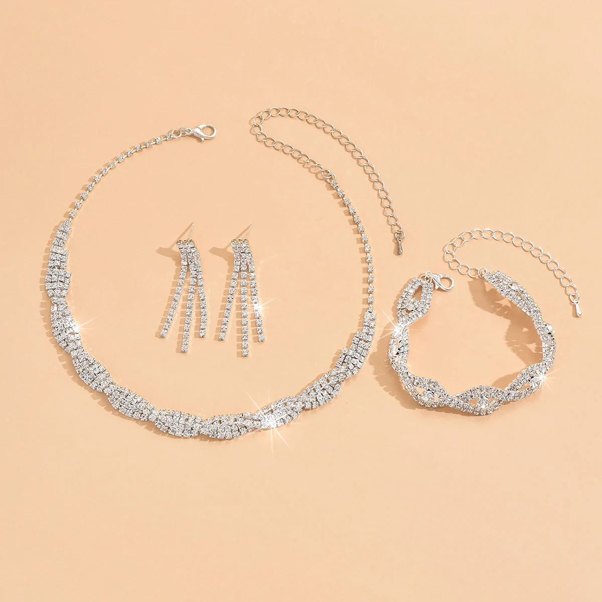 Celestine™ | Kristallen Ketting-, Oorbellen- & Armbandset