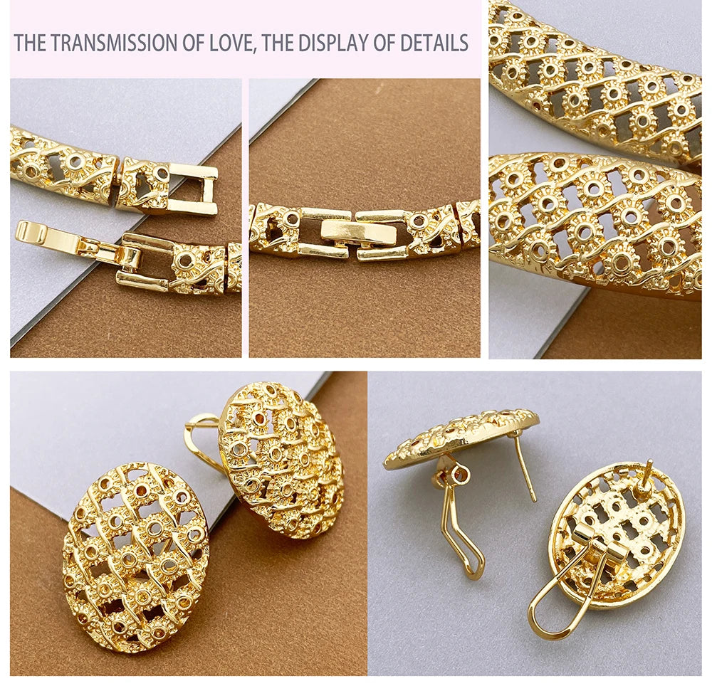 Marcelline™ | Ornate Gold-Tone 4-Piece Jewelry Set