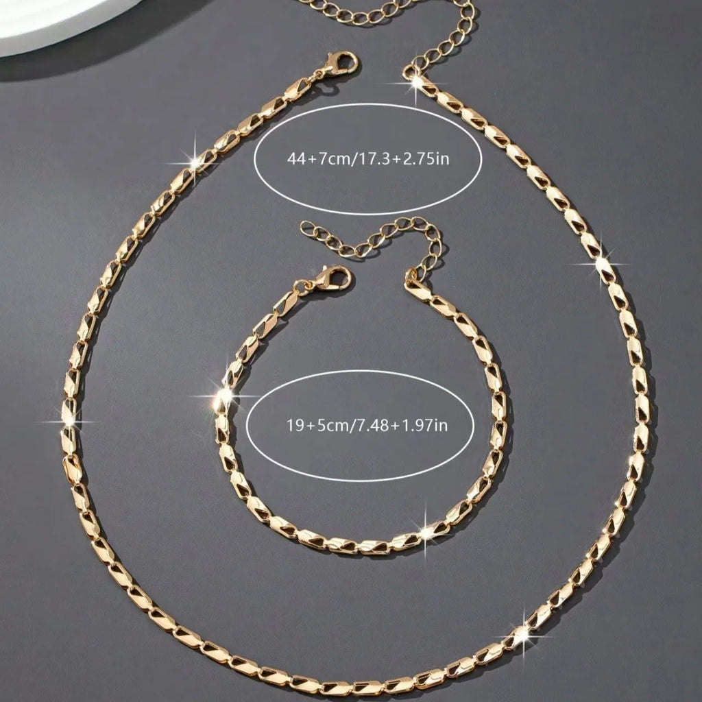 Aurelio™ | Gold-Tone Chain Necklace &amp; Bracelet Set