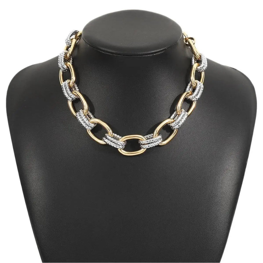 Aurevia™ | Two-Tone Statement Link Bracelet