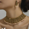 Zafira™ | Pearl Fringe Choker &amp; Earring Set