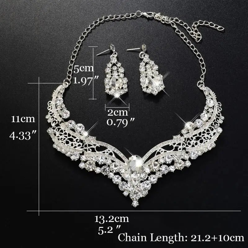 Celestia™ | Crystal Cascade Necklace &amp; Earring Set